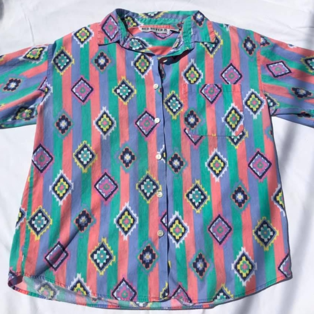 Vintage New Mexico Funky Button Up T-Shirt